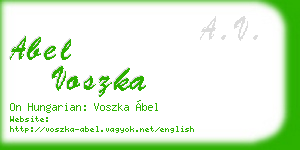abel voszka business card